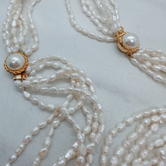 Vintage 6 strand genuine pearl necklace and bracelet - Picture 5 of 10